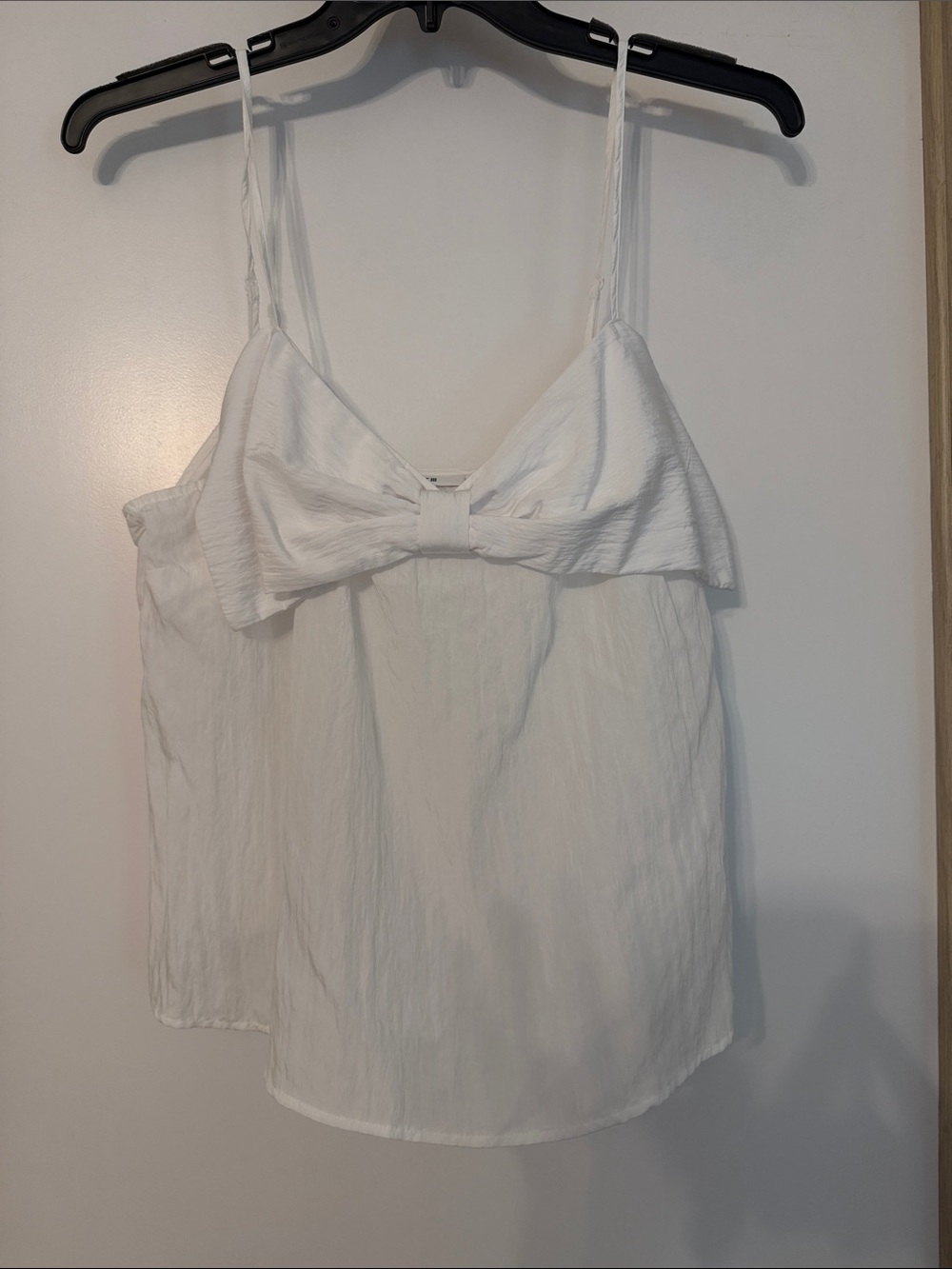 Bar III White Bow-Front Spaghetti Strap Camisole